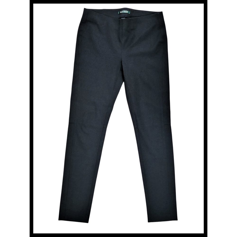 Polo Ralph Lauren Pull On Stretch Skinny Pants Cotton Viscose Black Size 4 29"